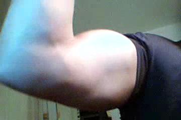 My biceps flexed