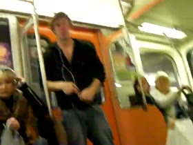 Shirtless on the Subway 1
