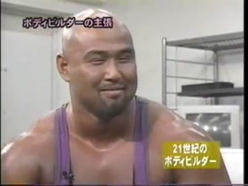 Old school bodybuilder on Japanese TV