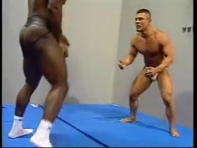 Interracial wrestling fuck