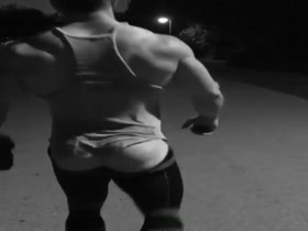 Bodybuilder - Bare Butt Night Walk