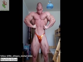 Michal Križo Križánek HUGE Muscular Slovak Bodybuilder 2018   Posing Workout