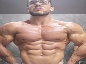 Glasses and Muscles - Checking out his progress