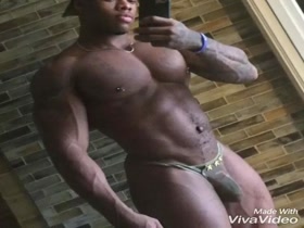 Hot Hung Black Muscle Bottom - doing everything you could ask for