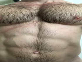 After Shower Hairy Chest Closeup