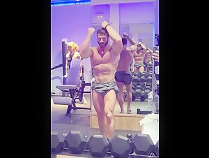 Julian Arroyuelo handsome bodybuilder gym posing