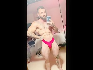 Muscle in the red underwear