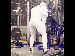 White Lycra Korean Muscle Bodybuilder