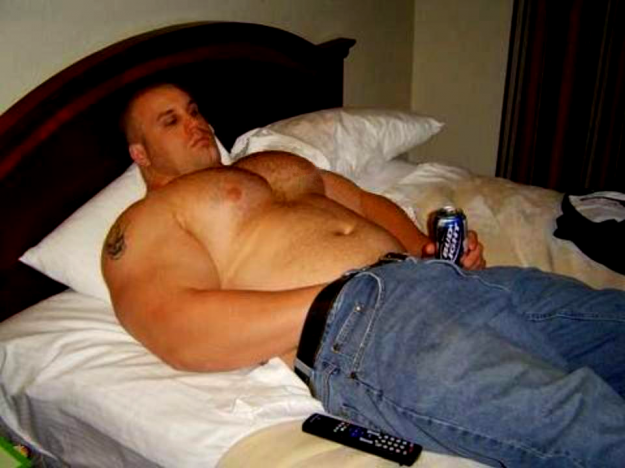 Powerlifter in a hotel room.