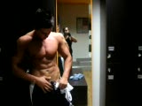 muscle twink in locker room