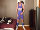 muscle stud wrestler in a singlet