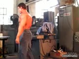 Bodybuilder Muscle Worship in worshop