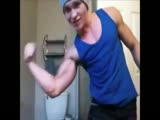Cocky and Horny Muscle Guy Posing and Flexing Strong Muscles