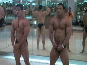 Thai bodybuilders posing