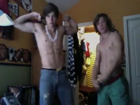 Two Guys Flexing to Music 1
