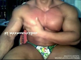 muscle guy on webcam
