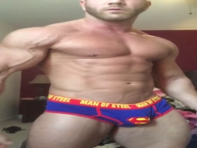 Ryan Smith superman underwear flex
