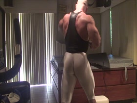 hot bodybuilder in white tights