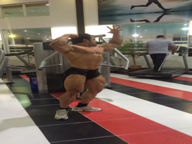 Arab/Persian Bber Posing in Gym