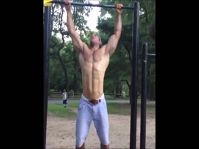 Andrey Lopushanskiy works out in the park...