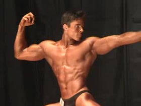Young bodybuilder Sean at stage