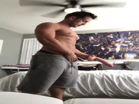 Straight Muscle Jock Experiments with Dildo