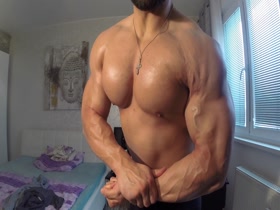 Massive muscle flexing