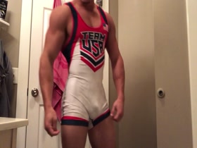 showing off in a singlet