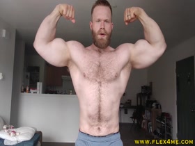Sweaty muscles flexing hard - muscle update from Jay