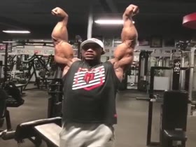 Training and Flexing His Huge Pipes