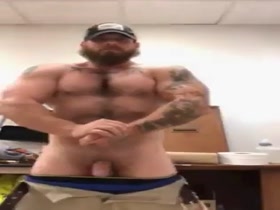 Hot barbarian strips down and flex