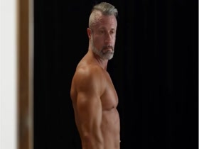 Muscle Dad Mirror Posing