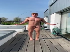 muscle guy skipping,, Paul,,