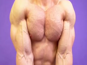 Popping and Flexing his Huge Pecs