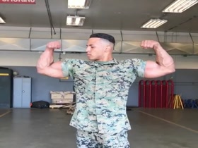 Muscled Marine Flexing 1