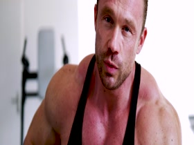Sweaty bodybuilder