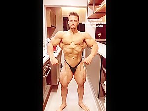 Joao Natural flexing in his kitchen