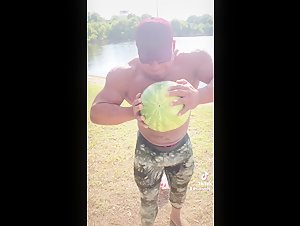 Crushing watermelon - onlyfans- Sexylatinlover