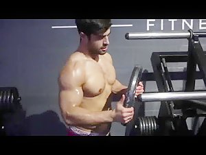 Musclestud Workout in his Sexy Briefs for All To See