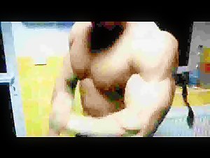 Handsome bodybuilder work out and pose