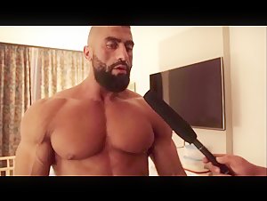 Arab Bodybuilder Hotel Room Posing