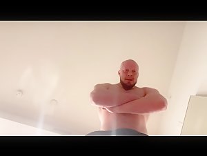 Bodybuilder Does Push-ups Over You