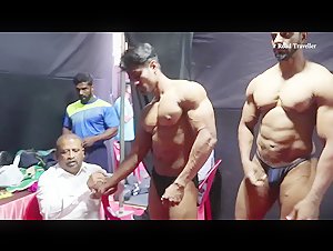 Backstage Weighing Bodybuilding Competition