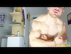 College Muscle Boy Shows Off