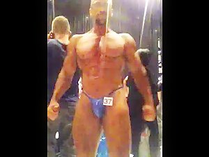 Body building comp on stage