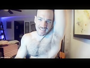 Hot guy showing off hairy armpits