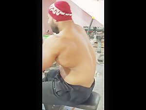 muscle man training in gym