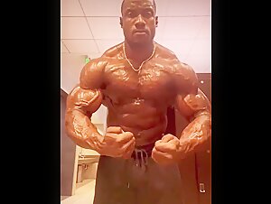 BLACK MUSCLE IN RESTROOM