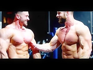 Bodybuilders admiring