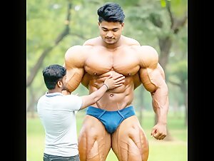 Indian Muscle Worship in a park